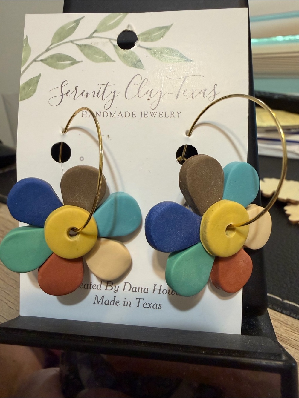 Multicolor Flower Hoop Earrings NWT